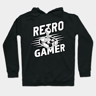 Retro Gamer in White Print Hoodie